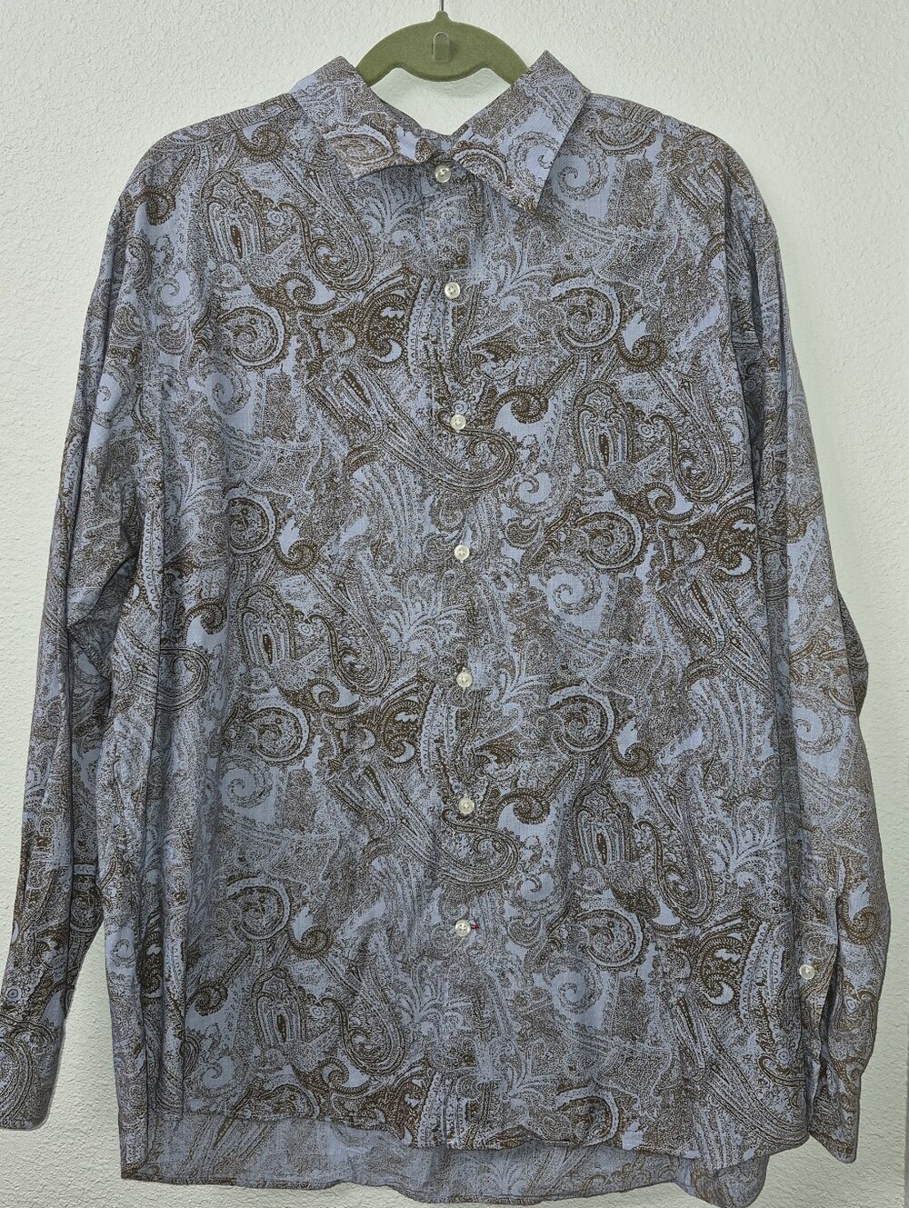 Daniel Cremieux Light Blue and Brown Paisley Button-Down Shirt